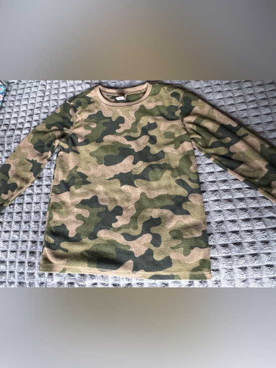 Other - ❤️3/$15 Lands End 10 Boys Camo Fleece Pullover Green Tan Sweatshirt Shirt Top